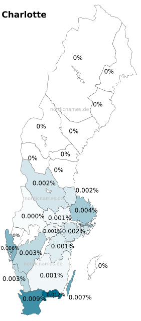 Swedish Regional Distribution for Charlotte (f)