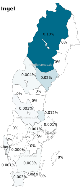 Swedish Regional Distribution for Ingel (m)