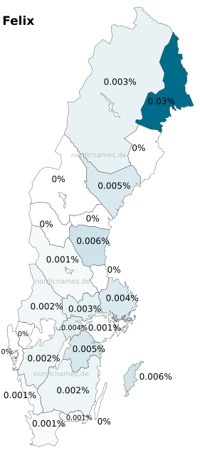 Swedish Regional Distribution for Felix (m)