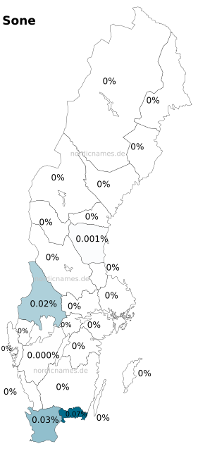 Swedish Regional Distribution for Sone (m)