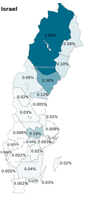 Swedish Regional Distribution for Israel (m)