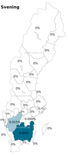 Swedish Regional Distribution for Svening (m)