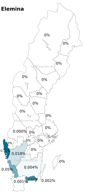 Swedish Regional Distribution for Elemina (f)