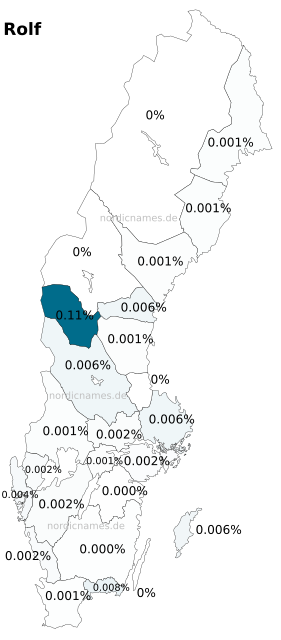 Swedish Regional Distribution for Rolf (m)
