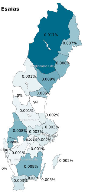 Swedish Regional Distribution for Esaias (m)