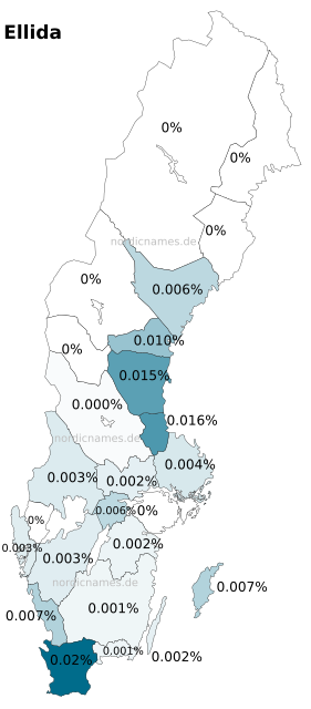 Swedish Regional Distribution for Ellida (f)