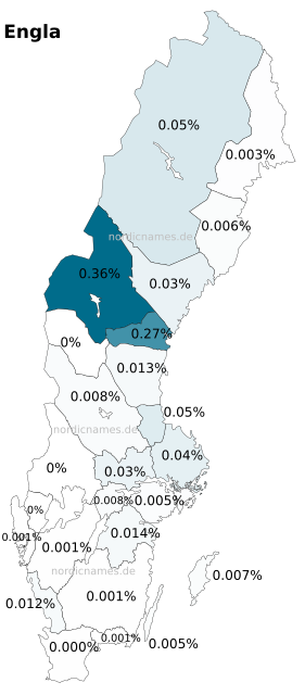 Swedish Regional Distribution for Engla (f)