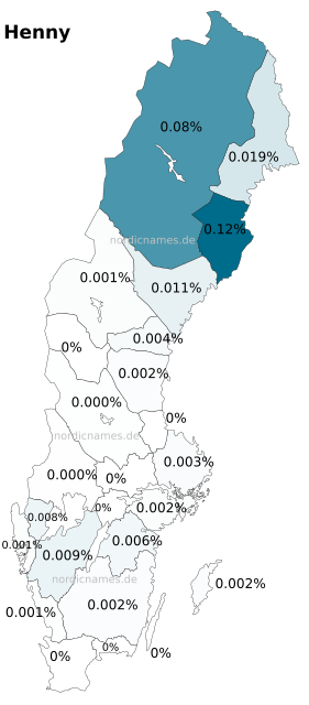 Swedish Regional Distribution for Henny (f)