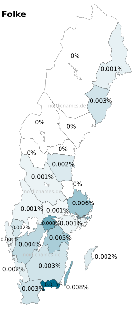 Swedish Regional Distribution for Folke (m)
