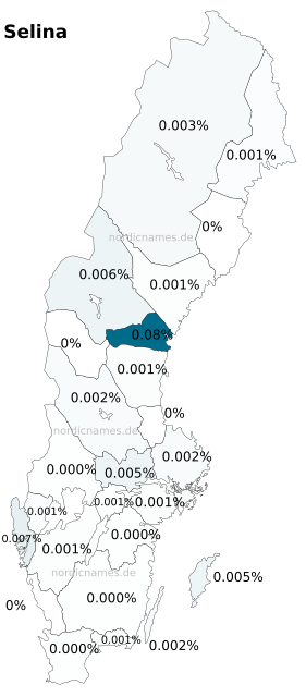 Swedish Regional Distribution for Selina (f)