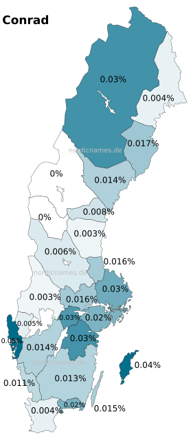 Swedish Regional Distribution for Conrad (m)