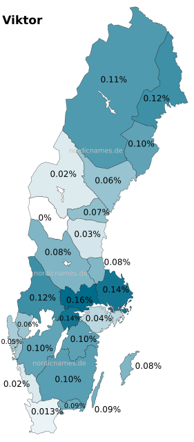 Swedish Regional Distribution for Viktor (m)