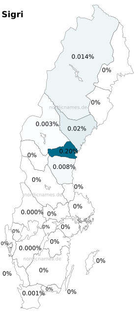 Swedish Regional Distribution for Sigri (f)
