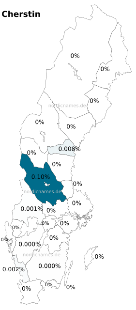 Swedish Regional Distribution for Cherstin (f)