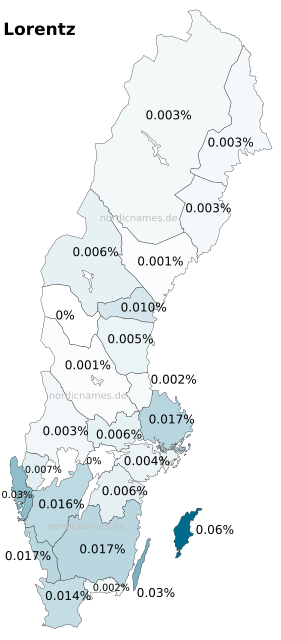 Swedish Regional Distribution for Lorentz (m)