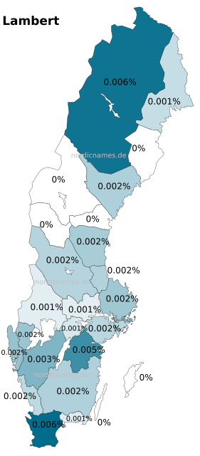 Swedish Regional Distribution for Lambert (m)