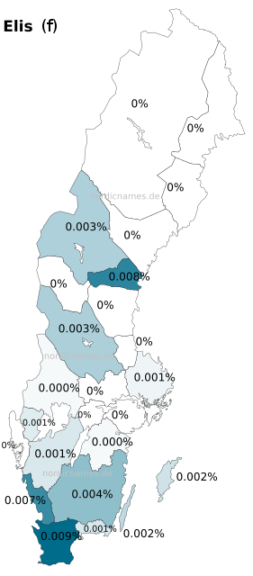 Swedish Regional Distribution for Elis (f)