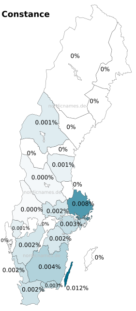 Swedish Regional Distribution for Constance (f)