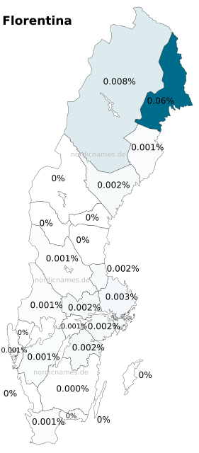 Swedish Regional Distribution for Florentina (f)
