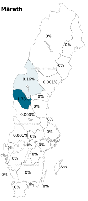 Swedish Regional Distribution for Märeth (f)