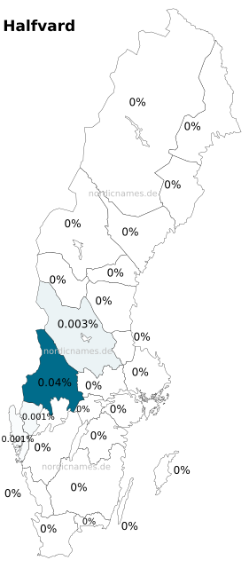 Swedish Regional Distribution for Halfvard (m)