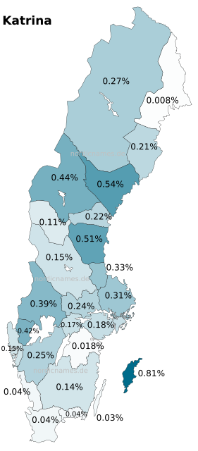 Swedish Regional Distribution for Katrina (f)