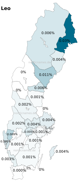 Swedish Regional Distribution for Leo (m)