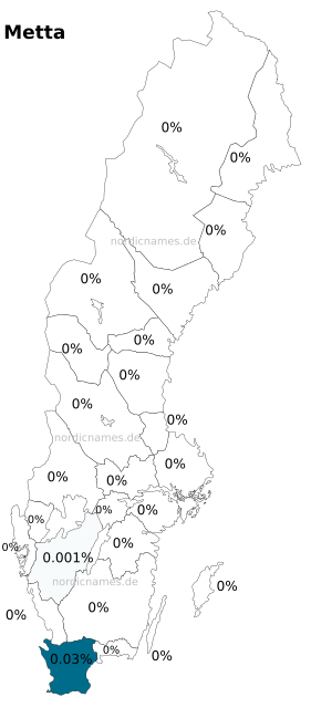 Swedish Regional Distribution for Metta (f)