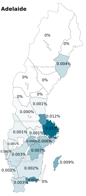 Swedish Regional Distribution for Adelaide (f)