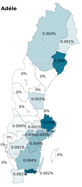 Swedish Regional Distribution for Adéle (f)