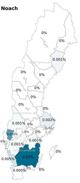 Swedish Regional Distribution for Noach (m)