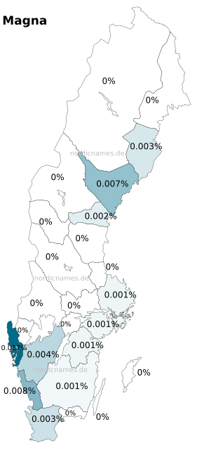 Swedish Regional Distribution for Magna (f)