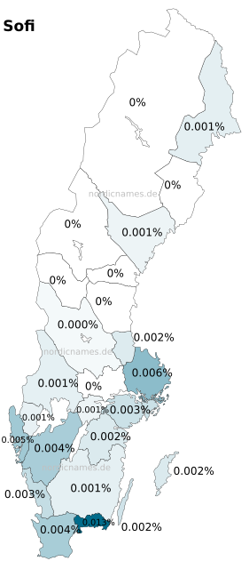 Swedish Regional Distribution for Sofi (f)