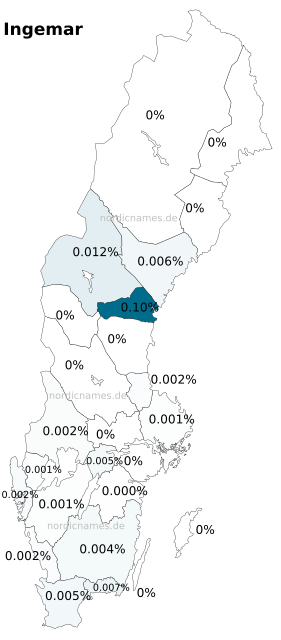 Swedish Regional Distribution for Ingemar (m)