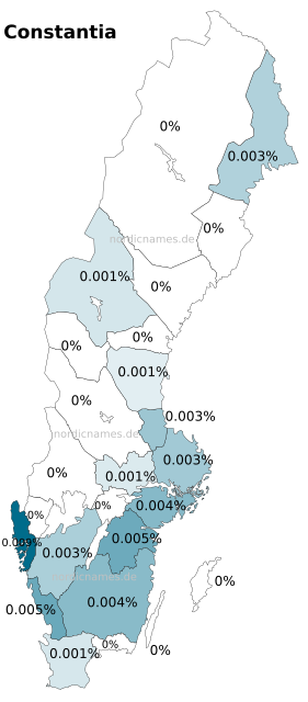 Swedish Regional Distribution for Constantia (f)