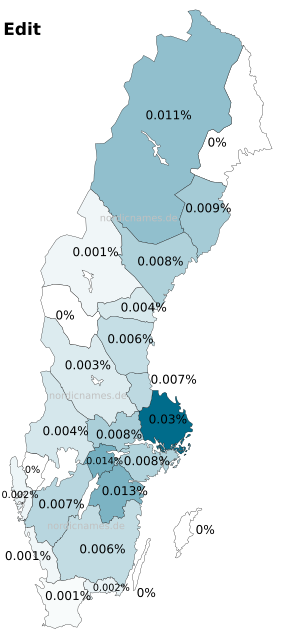 Swedish Regional Distribution for Edit (f)