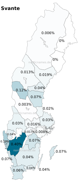 Swedish Regional Distribution for Svante (m)