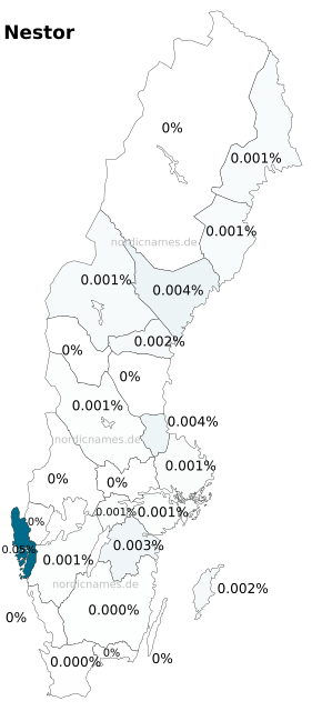 Swedish Regional Distribution for Nestor (m)