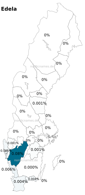 Swedish Regional Distribution for Edela (f)