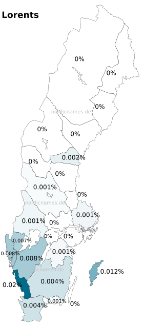 Swedish Regional Distribution for Lorents (m)