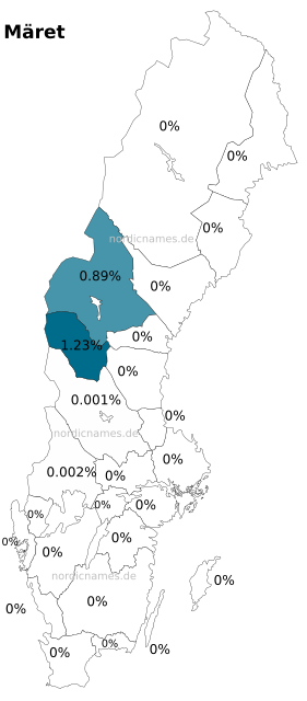 Swedish Regional Distribution for Märet (f)