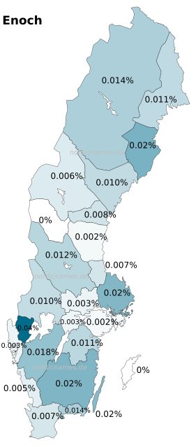 Swedish Regional Distribution for Enoch (m)