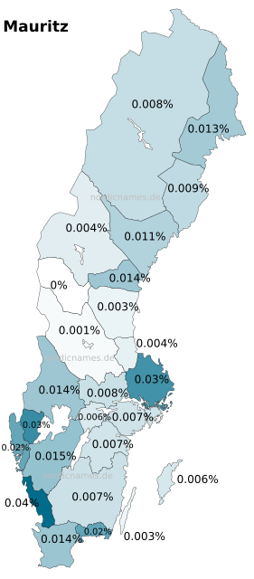 Swedish Regional Distribution for Mauritz (m)