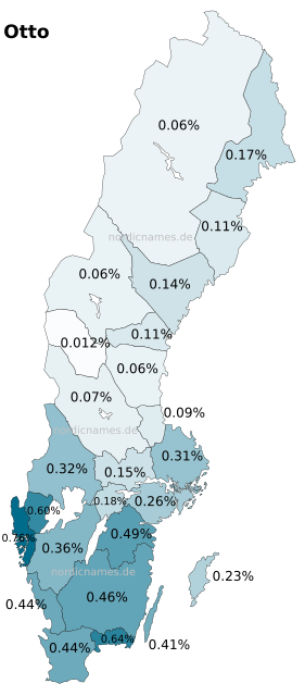 Swedish Regional Distribution for Otto (m)