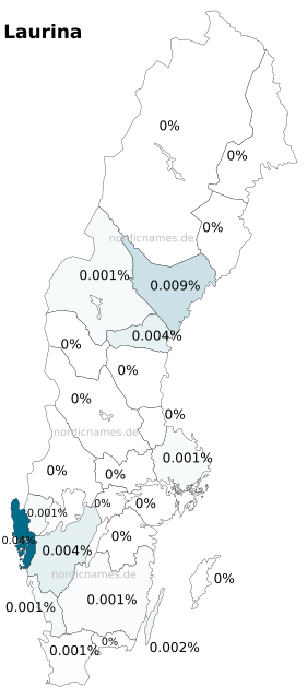 Swedish Regional Distribution for Laurina (f)